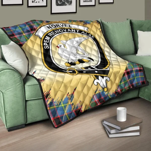 Norvel Clan Quilt, Scottish Tartan Norvel Clans Premium Quilt Scotland Gold Royal Style - Image 3