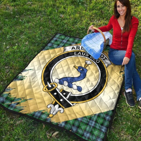 Arbuthnot Ancient Clan Quilt, Scottish Tartan Arbuthnot Ancient Clans Premium Quilt Scotland Gold Royal Style - Image 4