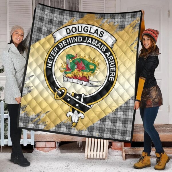 Douglas Grey Modern Clan Quilt, Scottish Tartan Douglas Grey Modern Clans Premium Quilt Scotland Gold Royal Style - Image 2