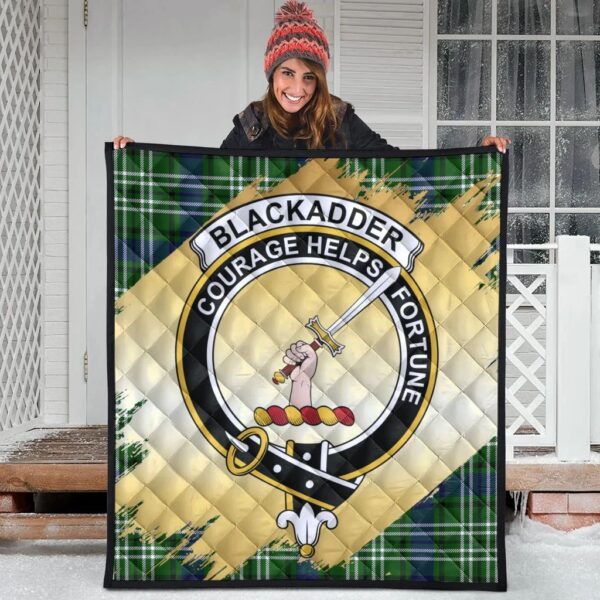 Blackadder Clan Quilt, Scottish Tartan Blackadder Clans Premium Quilt Scotland Gold Royal Style