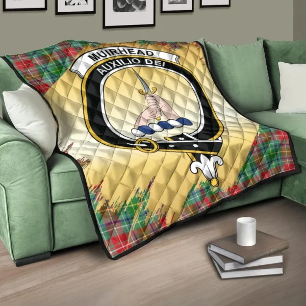 Muirhead Clan Quilt, Scottish Tartan Muirhead Clans Premium Quilt Scotland Gold Royal Style - Image 3