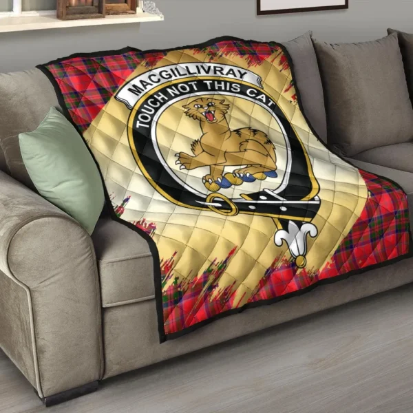 MacGillivray Modern Clan Quilt, Scottish Tartan MacGillivray Modern Clans Premium Quilt Scotland Gold Royal Style - Image 6