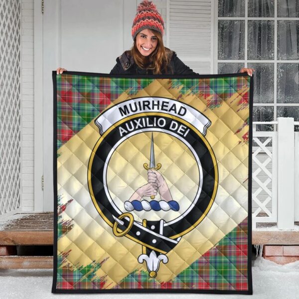 Muirhead Clan Quilt, Scottish Tartan Muirhead Clans Premium Quilt Scotland Gold Royal Style