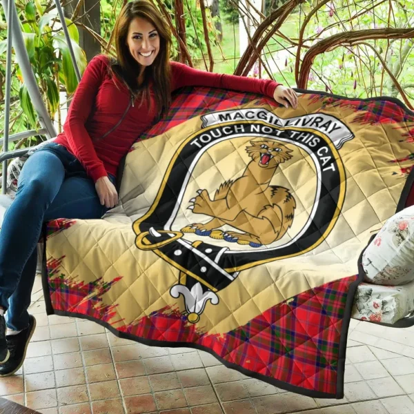 MacGillivray Modern Clan Quilt, Scottish Tartan MacGillivray Modern Clans Premium Quilt Scotland Gold Royal Style - Image 5