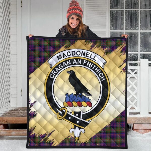 MacDonnell of Glengarry Modern Clan Quilt, Scottish Tartan MacDonnell of Glengarry Modern Clans Premium Quilt Scotland Gold Royal Style