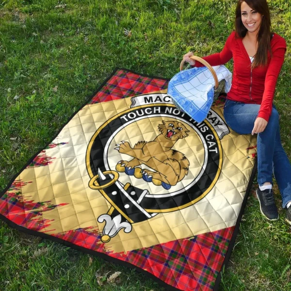 MacGillivray Modern Clan Quilt, Scottish Tartan MacGillivray Modern Clans Premium Quilt Scotland Gold Royal Style - Image 4