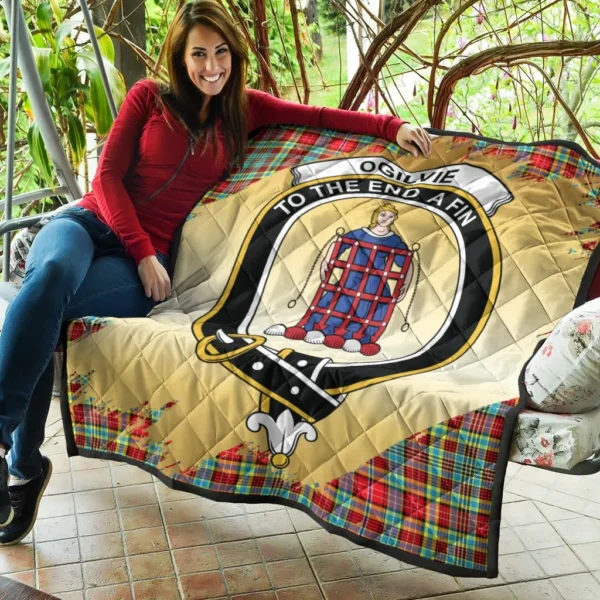 Ogilvie Clan Quilt, Scottish Tartan Ogilvie Clans Premium Quilt Scotland Gold Royal Style - Image 5