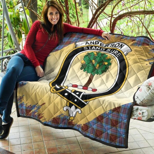 Anderson Modern Clan Quilt, Scottish Tartan Anderson Modern Clans Premium Quilt Scotland Gold Royal Style - Image 5