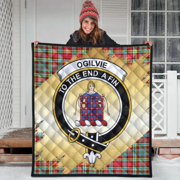 Ogilvie Clan Quilt, Scottish Tartan Ogilvie Clans Premium Quilt Scotland Gold Royal Style