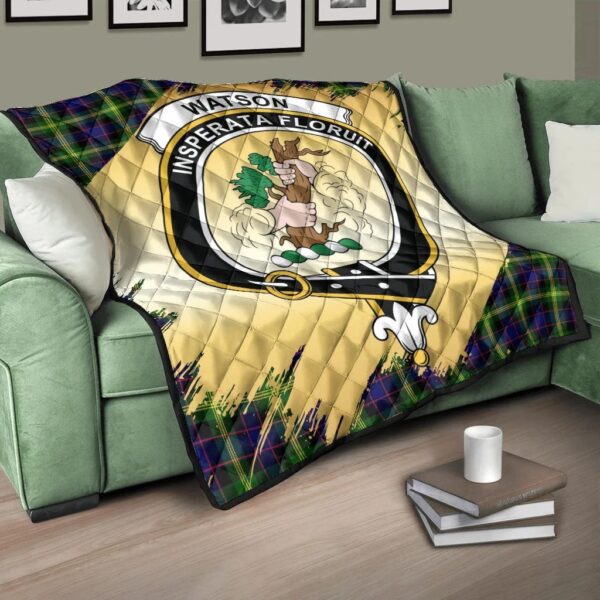 Watson Modern Clan Quilt, Scottish Tartan Watson Modern Clans Premium Quilt Scotland Gold Royal Style - Image 3