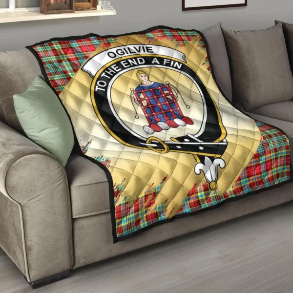 Ogilvie Clan Quilt, Scottish Tartan Ogilvie Clans Premium Quilt Scotland Gold Royal Style - Image 6