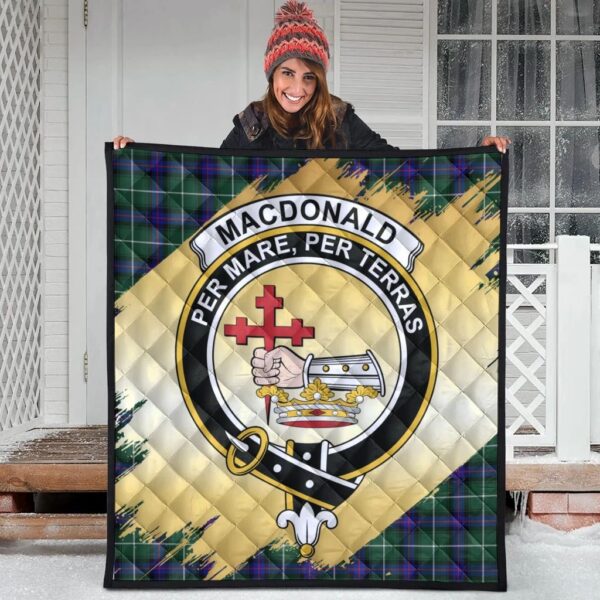 MacDonald of the Isles Hunting Modern Clan Quilt, Scottish Tartan MacDonald of the Isles Hunting Modern Clans Premium Quilt Scotland Gold Royal Style