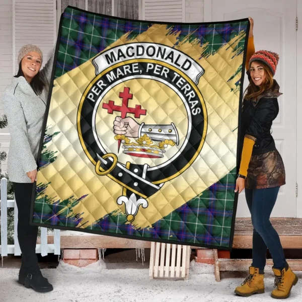 MacDonald of the Isles Hunting Modern Clan Quilt, Scottish Tartan MacDonald of the Isles Hunting Modern Clans Premium Quilt Scotland Gold Royal Style - Image 2