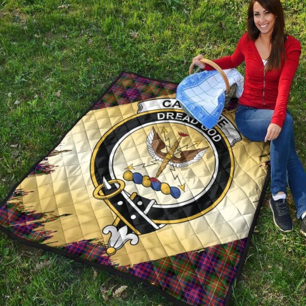 Carnegie Modern Clan Quilt, Scottish Tartan Carnegie Modern Clans Premium Quilt Scotland Gold Royal Style - Image 4