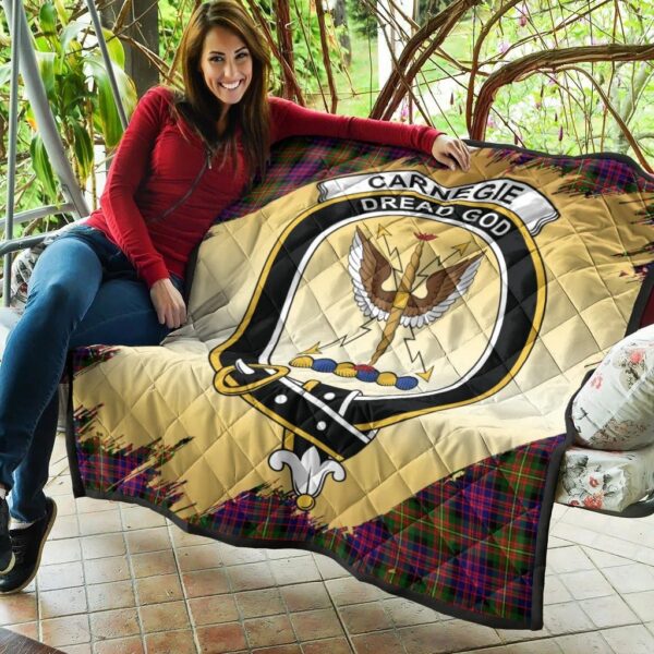 Carnegie Modern Clan Quilt, Scottish Tartan Carnegie Modern Clans Premium Quilt Scotland Gold Royal Style - Image 5