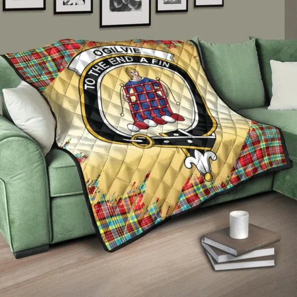 Ogilvie Clan Quilt, Scottish Tartan Ogilvie Clans Premium Quilt Scotland Gold Royal Style - Image 3