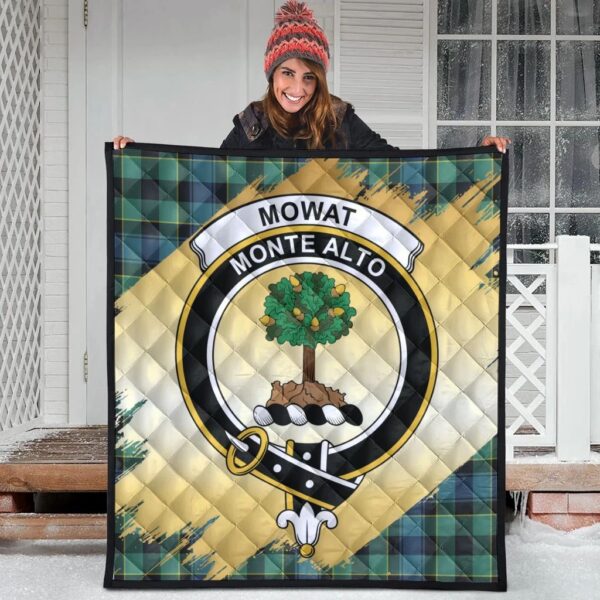 Mowat Clan Quilt, Scottish Tartan Mowat Clans Premium Quilt Scotland Gold Royal Style