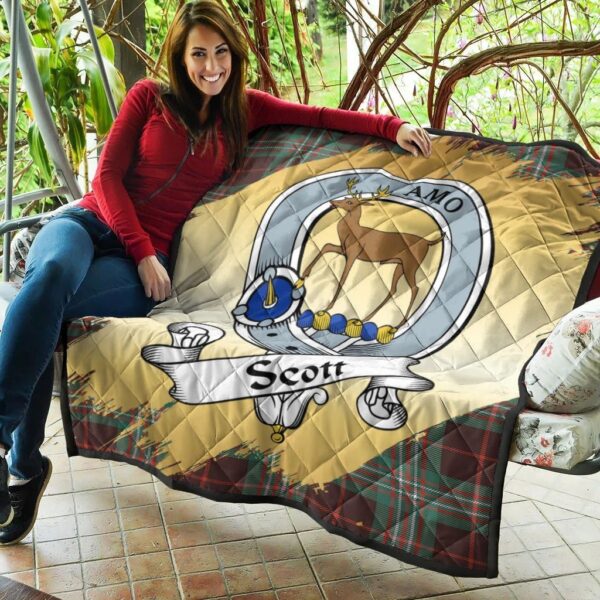 Scott Brown Ancient Clan Quilt, Scottish Tartan Scott Brown Ancient Clans Premium Quilt Scotland Gold Royal Style - Image 5