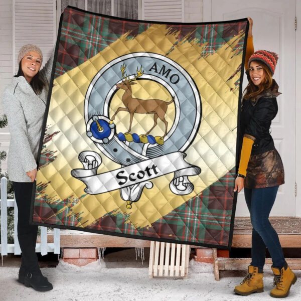 Scott Brown Ancient Clan Quilt, Scottish Tartan Scott Brown Ancient Clans Premium Quilt Scotland Gold Royal Style - Image 2