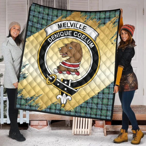 Melville Clan Quilt, Scottish Tartan Melville Clans Premium Quilt Scotland Gold Royal Style - Image 2