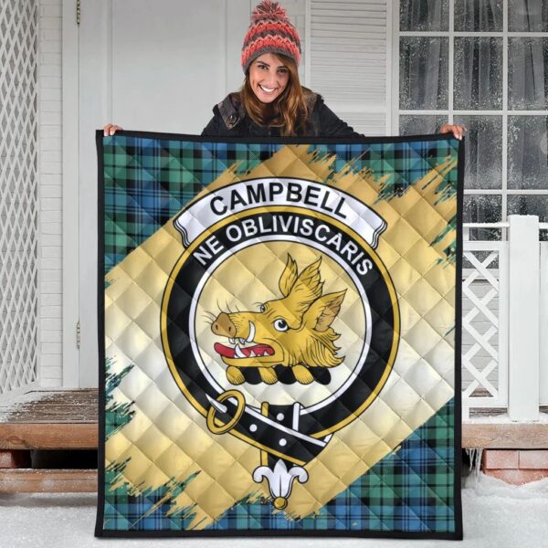 Campbell Ancient 01 Clan Quilt, Scottish Tartan Campbell Ancient 01 Clans Premium Quilt Scotland Gold Royal Style