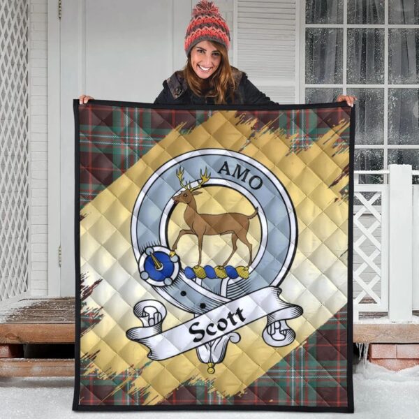 Scott Brown Ancient Clan Quilt, Scottish Tartan Scott Brown Ancient Clans Premium Quilt Scotland Gold Royal Style