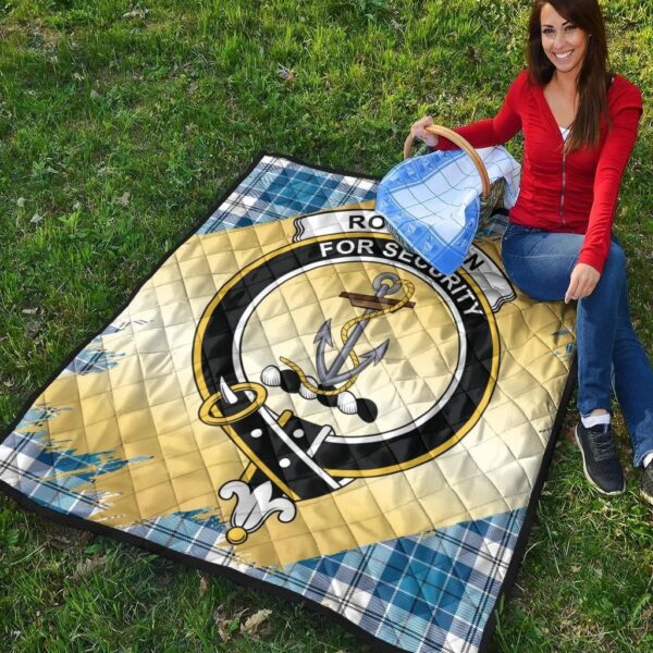 Roberton Clan Quilt, Scottish Tartan Roberton Clans Premium Quilt Scotland Gold Royal Style - Image 4