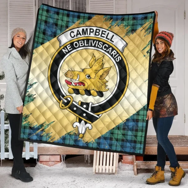 Campbell Ancient 01 Clan Quilt, Scottish Tartan Campbell Ancient 01 Clans Premium Quilt Scotland Gold Royal Style - Image 2