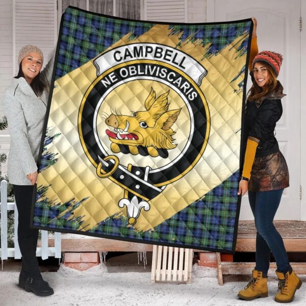 Campbell Argyll Ancient Clan Quilt, Scottish Tartan Campbell Argyll Ancient Clans Premium Quilt Scotland Gold Royal Style - Image 2