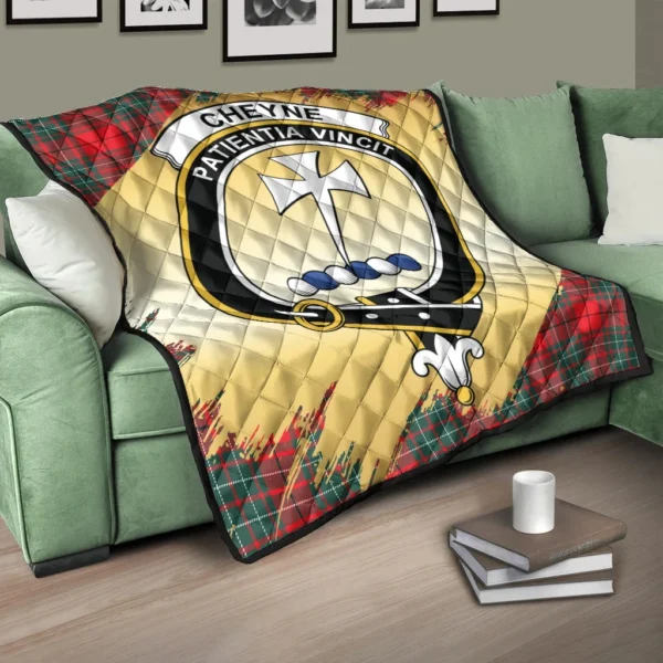 Cheyne Clan Quilt, Scottish Tartan Cheyne Clans Premium Quilt Scotland Gold Royal Style - Image 3