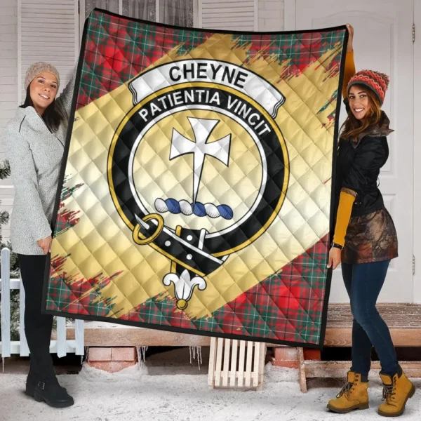 Cheyne Clan Quilt, Scottish Tartan Cheyne Clans Premium Quilt Scotland Gold Royal Style - Image 2