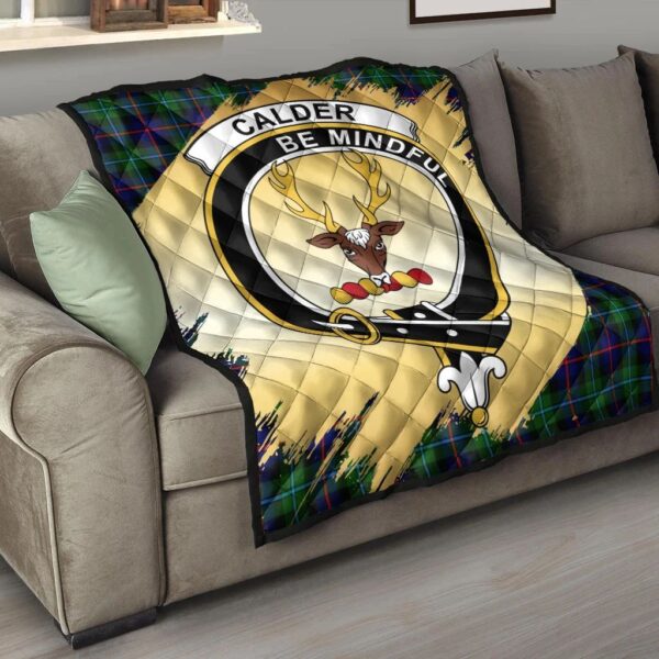 Calder Modern Clan Quilt, Scottish Tartan Calder Modern Clans Premium Quilt Scotland Gold Royal Style - Image 6