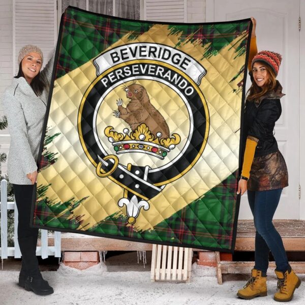 Beveridge Clan Quilt, Scottish Tartan Beveridge Clans Premium Quilt Scotland Gold Royal Style - Image 2