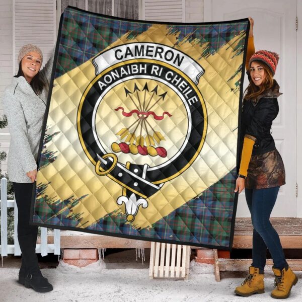 Cameron of Erracht Ancient Clan Quilt, Scottish Tartan Cameron of Erracht Ancient Clans Premium Quilt Scotland Gold Royal Style - Image 2