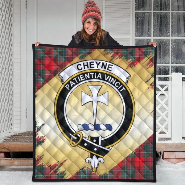 Cheyne Clan Quilt, Scottish Tartan Cheyne Clans Premium Quilt Scotland Gold Royal Style