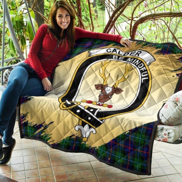 Calder Modern Clan Quilt, Scottish Tartan Calder Modern Clans Premium Quilt Scotland Gold Royal Style - Image 5