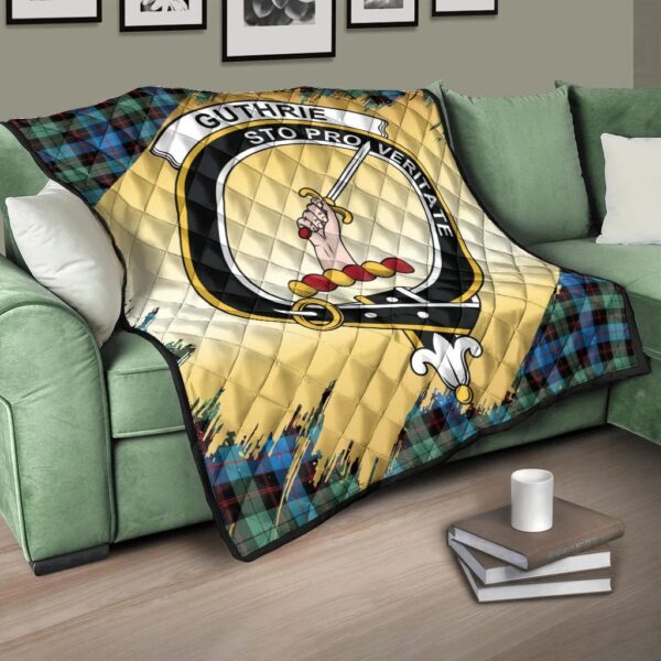 Guthrie Ancient Clan Quilt, Scottish Tartan Guthrie Ancient Clans Premium Quilt Scotland Gold Royal Style - Image 3