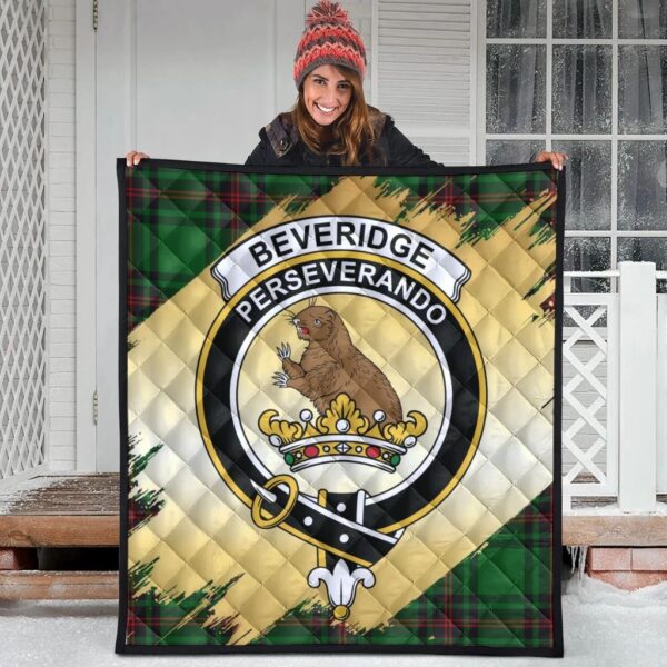 Beveridge Clan Quilt, Scottish Tartan Beveridge Clans Premium Quilt Scotland Gold Royal Style