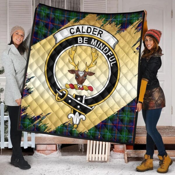 Calder Modern Clan Quilt, Scottish Tartan Calder Modern Clans Premium Quilt Scotland Gold Royal Style - Image 2