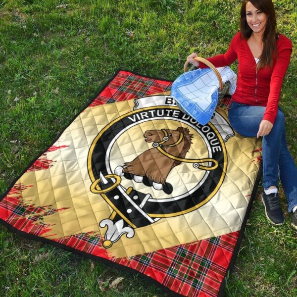 Binning Clan Quilt, Scottish Tartan Binning Clans Premium Quilt Scotland Gold Royal Style - Image 4