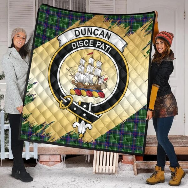 Duncan Modern Clan Quilt, Scottish Tartan Duncan Modern Clans Premium Quilt Scotland Gold Royal Style - Image 2