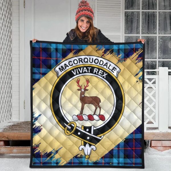 MacCorquodale Clan Quilt, Scottish Tartan MacCorquodale Clans Premium Quilt Scotland Gold Royal Style