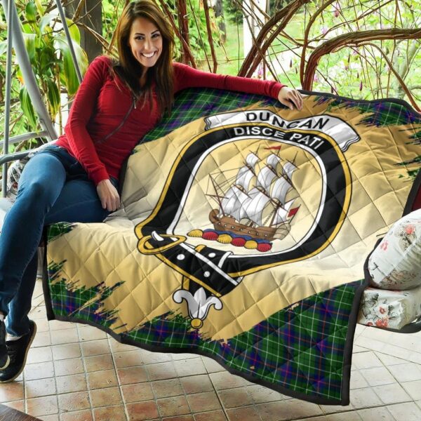 Duncan Modern Clan Quilt, Scottish Tartan Duncan Modern Clans Premium Quilt Scotland Gold Royal Style - Image 5