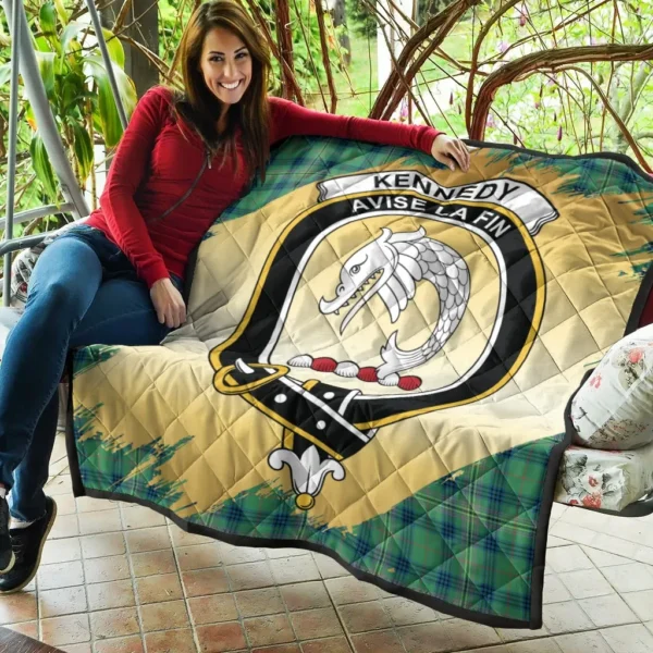 Kennedy Ancient Clan Quilt, Scottish Tartan Kennedy Ancient Clans Premium Quilt Scotland Gold Royal Style - Image 5