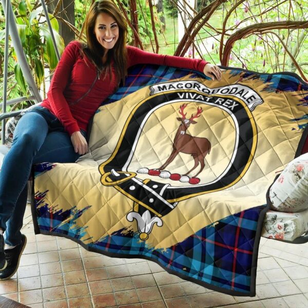 MacCorquodale Clan Quilt, Scottish Tartan MacCorquodale Clans Premium Quilt Scotland Gold Royal Style - Image 5