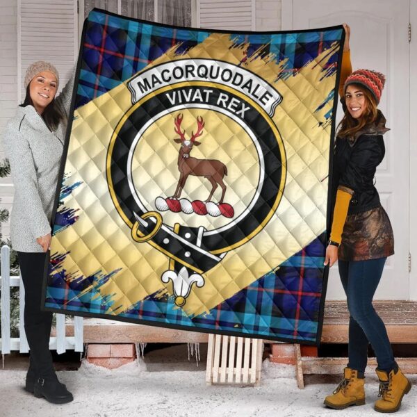 MacCorquodale Clan Quilt, Scottish Tartan MacCorquodale Clans Premium Quilt Scotland Gold Royal Style - Image 2