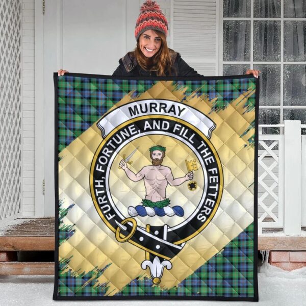 Murray of Atholl Ancient Clan Quilt, Scottish Tartan Murray of Atholl Ancient Clans Premium Quilt Scotland Gold Royal Style