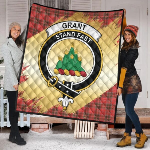 Grant Weathered Clan Quilt, Scottish Tartan Grant Weathered Clans Premium Quilt Scotland Gold Royal Style - Image 2