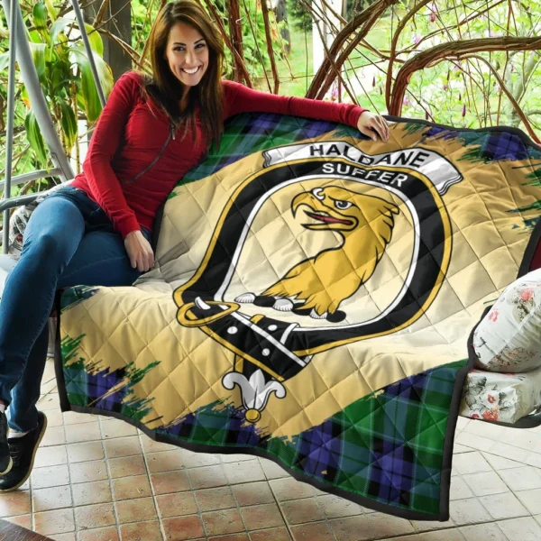 Haldane Clan Quilt, Scottish Tartan Haldane Clans Premium Quilt Scotland Gold Royal Style - Image 5