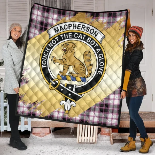 MacPherson Hunting Modern Clan Quilt, Scottish Tartan MacPherson Hunting Modern Clans Premium Quilt Scotland Gold Royal Style - Image 2